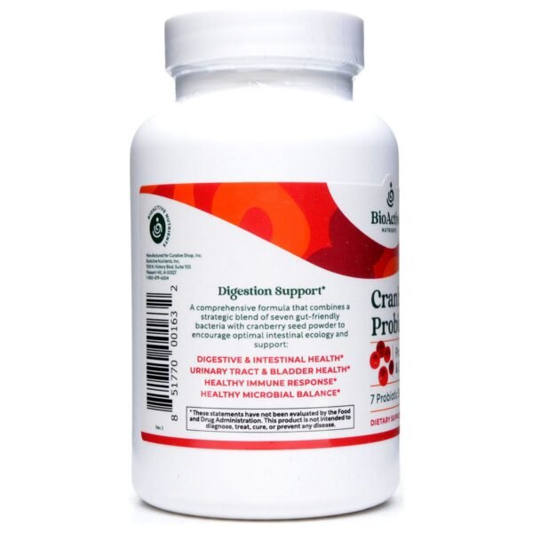 Cranberry Probiotic with Prebiotics 120 veg caps by BioActive Nutrients - Image 3