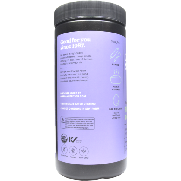 Flax Seed Powder 16 oz by Omega Nutrition - Image 3