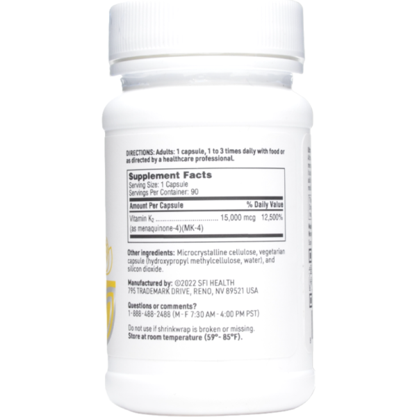Ultra K2 15 mg 90 caps by Klaire Labs/SFI Health - Image 2
