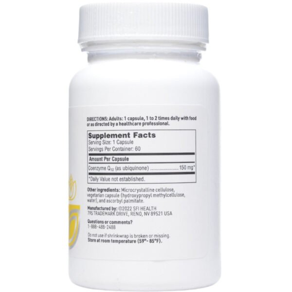 Coenzyme Q10 150 mg 60 vcaps by Klaire Labs/SFI Health - Image 2
