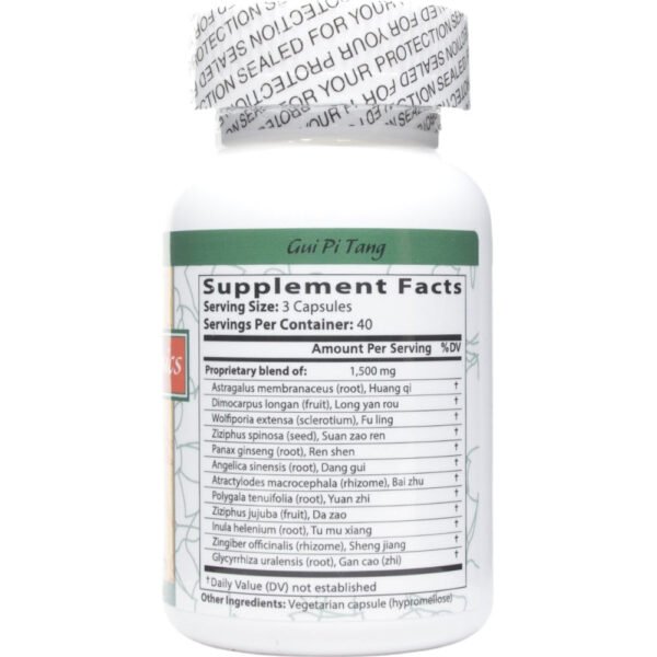 Gui Pi Tang 120 capsules by Blue Poppy - Image 2