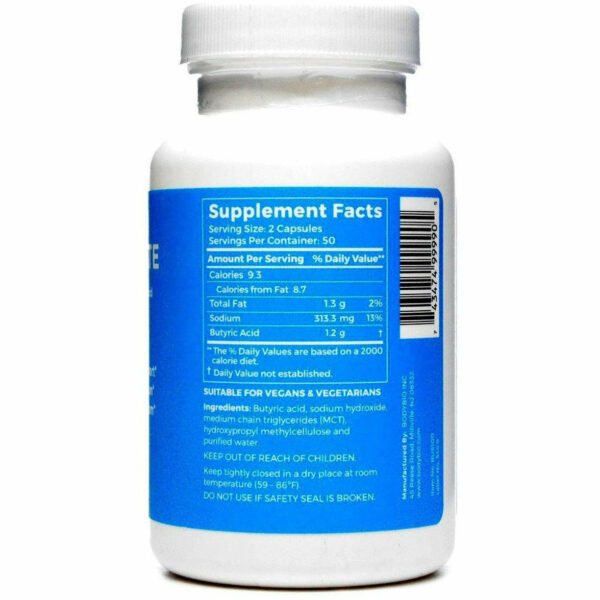 Sodium Butyrate 600 mg 100 caps by BodyBio - Image 2
