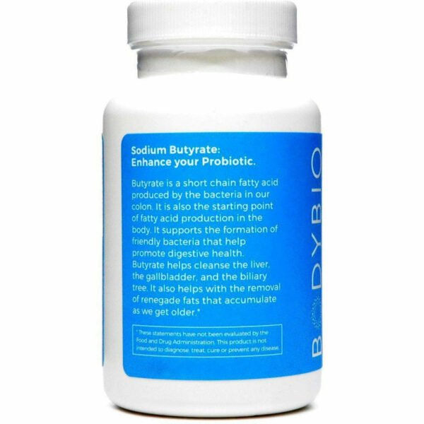 Sodium Butyrate 600 mg 100 caps by BodyBio - Image 3