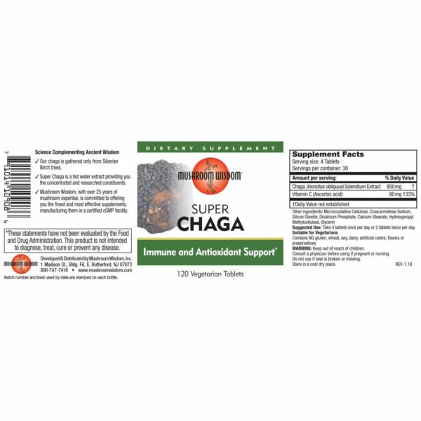 Super Chaga 120 vtabs by Mushroom Wisdom, Inc. - Image 2