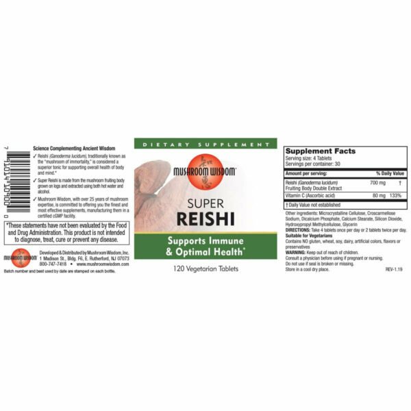 Super Reishi 120 vegtabs by Mushroom Wisdom, Inc. - Image 2