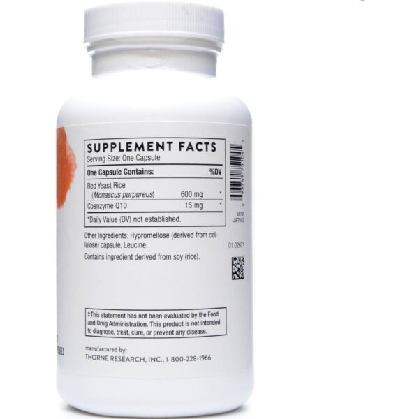 Red Yeast Rice + CoQ10 120 Capsules by Thorne Research - Image 2