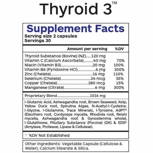 Thyroid 3 60 vegcaps by Professional Botanicals - Image 2
