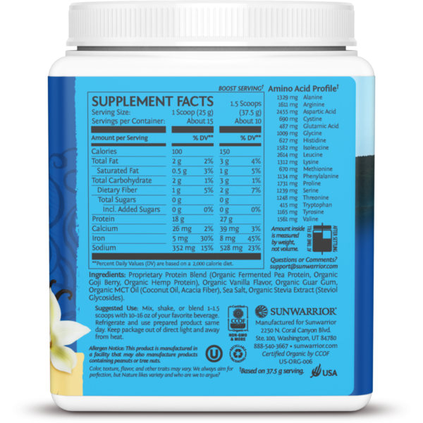 Protein Warrior Blend Vanilla by Sunwarrior - Image 2