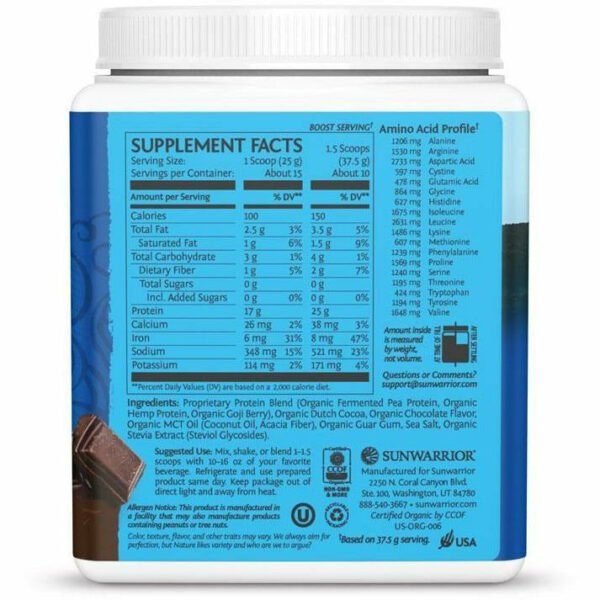 Protein Warrior Blend Chocolate by Sunwarrior - Image 2