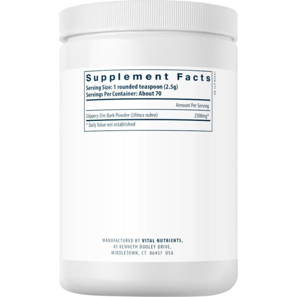 Slippery Elm Bark Powder 175 gms by Vital Nutrients - Image 2