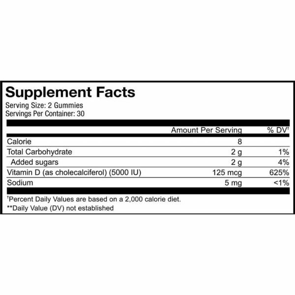 Vitamin D3 5000 IU Strawberry 60 Gummies by CodeAge - Image 2