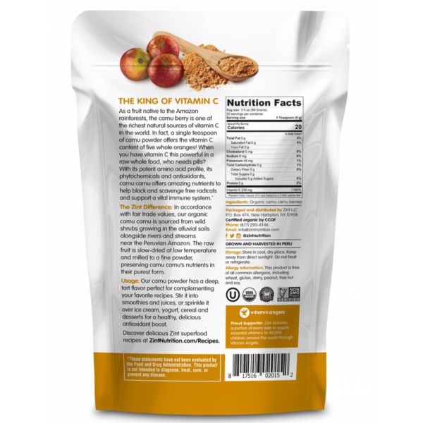 Camu Camu Powder 20 servings By Zint Nutrition - Image 2