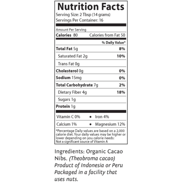 Organic Cacao Nibs 8 oz by Foods Alive - Image 2
