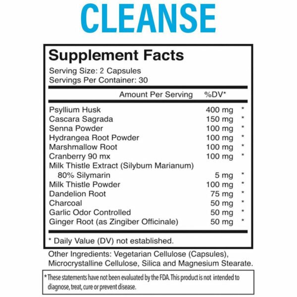 Cleanse 60 caps by Fenix Nutrition - Image 2