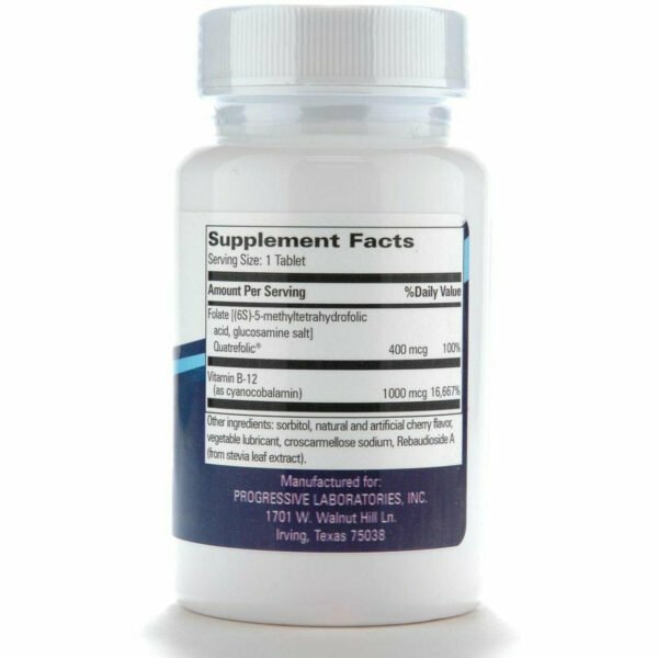 B-12 Lingual 1000 mcg 60 tabs by Progressive Labs - Image 2