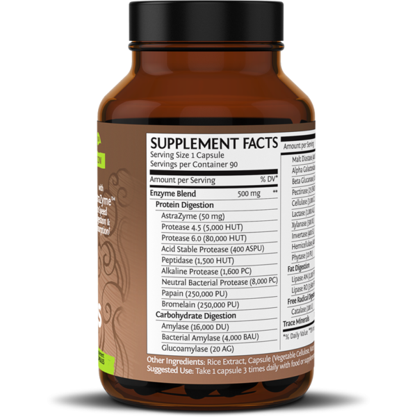 Enzorb Digestive Enzymes 90 vegcaps By Sunwarrior - Image 3