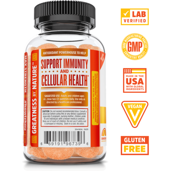 Vitamin C+ Gummies 60 ct By ZHOU Nutrition - Image 3